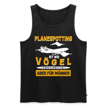 Planespotter Planespotting Spruch lustig - Männer Premium Bio Tank Top - Schwarz - Vorne - AI Model Male 178 light (178cm)