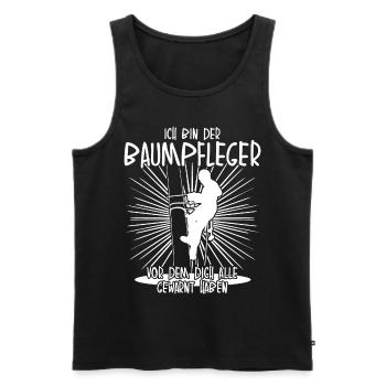 Baumpfleger Baumkletterer Spruch lustig - Männer Premium Bio Tank Top - Schwarz - Vorne - AI Model Male 178 light (178cm)