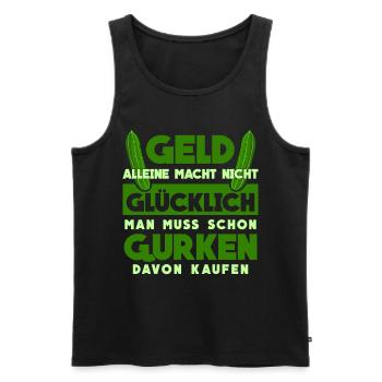 Gurke - lustiger Gurken und Geld Spruch - Männer Premium Bio Tank Top - Schwarz - Vorne - Michal (187cm)