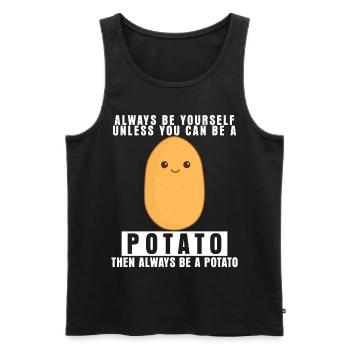 Potato - Be yourself saying funny - Men's Premium Organic Tank Top - black - Front - AI Model Male 178 light (178cm)