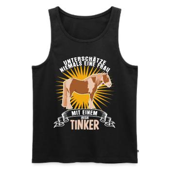 Irish Tinker lustiger Pferde Spruch - Männer Premium Bio Tank Top - Schwarz - Vorne - Michal (187cm)
