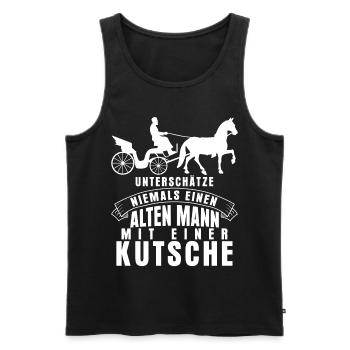 Kutscher Spruch lustige Kutsche - Männer Premium Bio Tank Top - Schwarz - Vorne - AI Model Male 178 light (178cm)