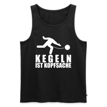 Kegeln - lustiger Kegler Spruch - Männer Premium Bio Tank Top - Schwarz - Vorne - Michal (187cm)