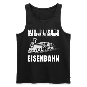 Eisenbahner Eisenbahn Dampflok Spruch - Männer Premium Bio Tank Top - Schwarz - Vorne - Michal (187cm)