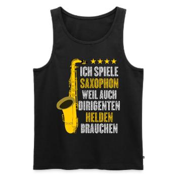 Saxophon Spruch lustig Dirigienten Witz - Männer Premium Bio Tank Top - Schwarz - Vorne - AI Model Male 178 light (178cm)