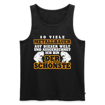 Metallbauer lustiger Spruch Der Schönste - Männer Premium Bio Tank Top - Schwarz - Vorne - AI Model Male 178 light (178cm)