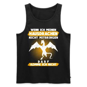 Hausdrache Drache - lustiger Spruch - Männer Premium Bio Tank Top - Schwarz - Vorne - Michal (187cm)