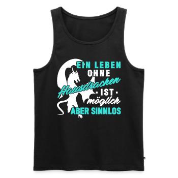 Hausdrache Drachen - lustiger Spruch - Männer Premium Bio Tank Top - Schwarz - Vorne - Michal (187cm)