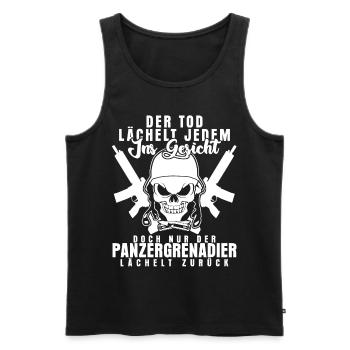 Panzergrenadier lustiger Spruch Schädel - Männer Premium Bio Tank Top - Schwarz - Vorne - Michal (187cm)
