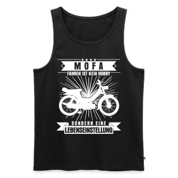 Mofa Spruch - Mofafahrer Moped Witze - Männer Premium Bio Tank Top - Schwarz - Vorne - Michal (187cm)