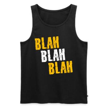 BLAH BLAH BLAH - Männer Premium Bio Tank Top - Schwarz - Vorne - AI Model Male 178 light (178cm)