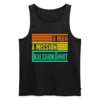 Kalsarikännit Retro - Männer Premium Bio Tank Top - Schwarz - Vorne - AI Model Male 178 light (178cm)