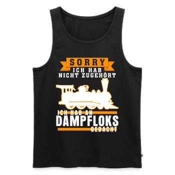 Dampflok Spruch Eisenbahn Dampfloks - Männer Premium Bio Tank Top - Schwarz - Vorne - Michal (187cm)