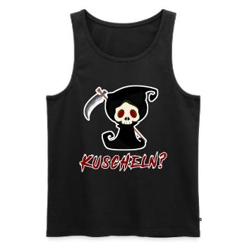 Sensenmann Spruch lustig - Männer Premium Bio Tank Top - Schwarz - Vorne - Michal (187cm)