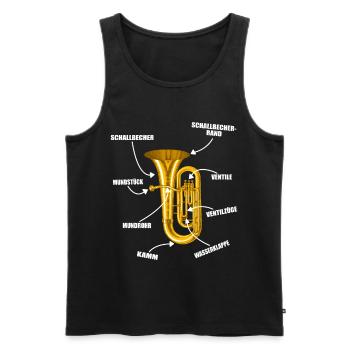 Aufbau Anatomie Tuba Blasinstrument - Männer Premium Bio Tank Top - Schwarz - Vorne - Michal (187cm)