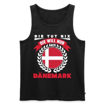 Danemark Vacances - Denmark Rengain - Débardeur bio Premium Homme - noir - Devant - AI Model Male 178 light (178cm)