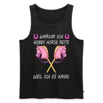 Steckenpferd Hobby horsing reiten Hobby horse - Männer Premium Bio Tank Top - Schwarz - Vorne - Michal (187cm)