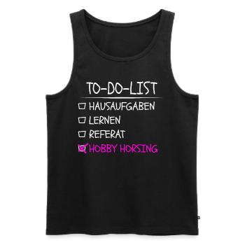 Hobby horse Steckenpferd Hobby horsing reiten - Männer Premium Bio Tank Top - Schwarz - Vorne - Michal (187cm)