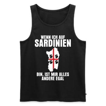 Sardinien Urlaub - Italien Spruch - Männer Premium Bio Tank Top - Schwarz - Vorne - Michal (187cm)