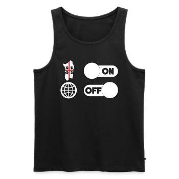 Sardinia - Sardegna ON and World OFF - Men's Premium Organic Tank Top - black - Front - AI Model Male 178 light (178cm)