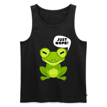 Frosch Spruch - Just Nope! - Männer Premium Bio Tank Top - Schwarz - Vorne - AI Model Male 178 light (178cm)