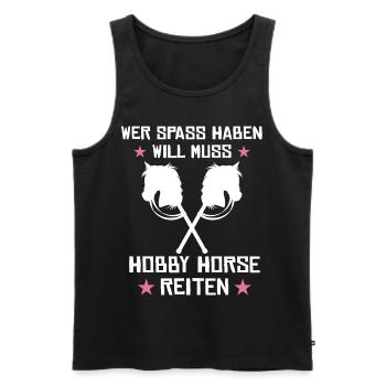 Hobby horsing reiten Hobby horse Steckenpferd - Männer Premium Bio Tank Top - Schwarz - Vorne - Michal (187cm)