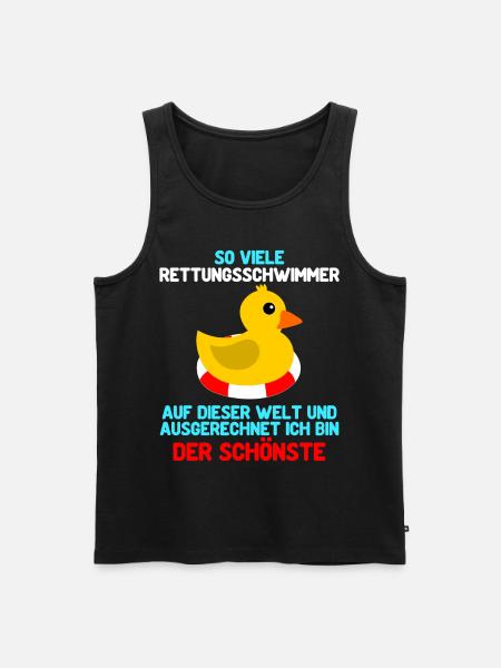 Rettungsschwimmer Spruch - Männer Premium Bio Tank Top - Schwarz