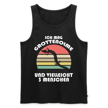 Grottenolm Grottenolme Spruch Retro - Männer Premium Bio Tank Top - Schwarz - Vorne - Michal (187cm)