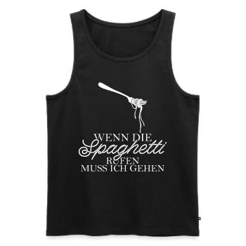 Spaghetti Nudeln Spruch - Männer Premium Bio Tank Top - Schwarz - Vorne - Michal (187cm)