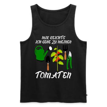 Tomaten und Tomate Spruch - Männer Premium Bio Tank Top - Schwarz - Vorne - AI Model Male 178 light (178cm)