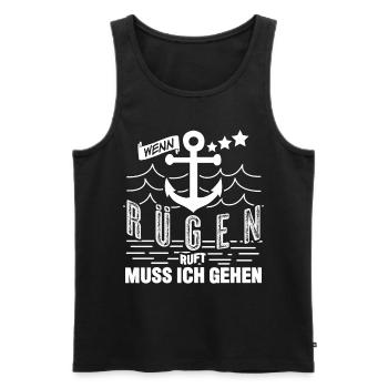 Rügen ruft - Männer Premium Bio Tank Top - Schwarz - Vorne - Michal (187cm)