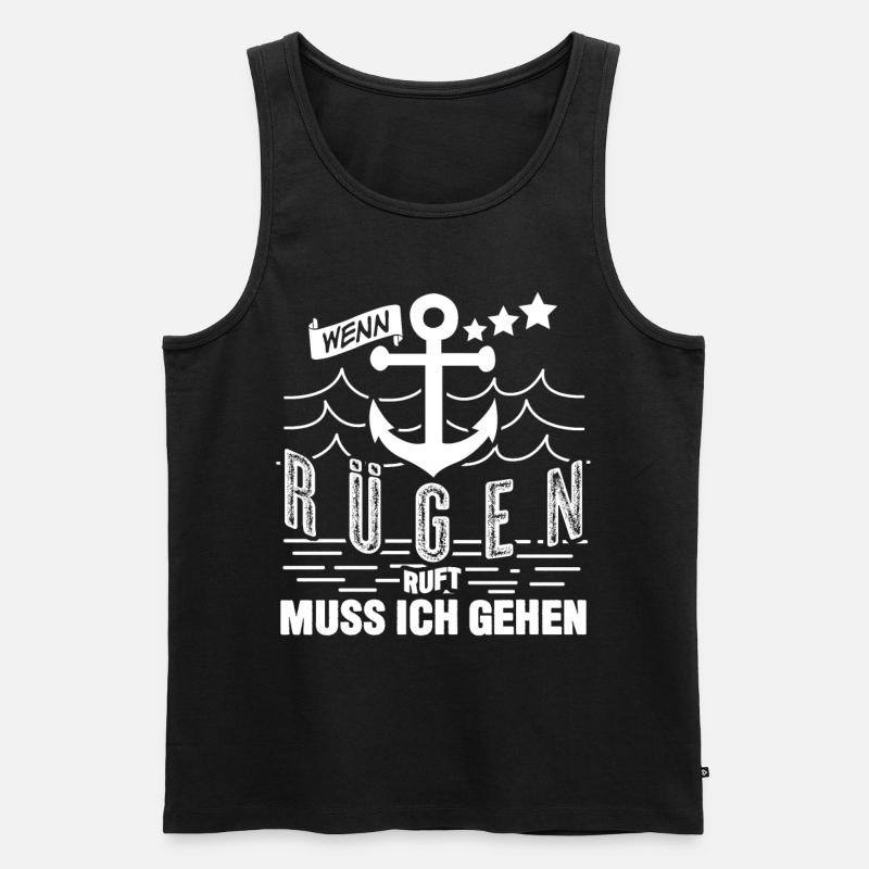 Rügen ruft - Männer Premium Bio Tank Top - Schwarz