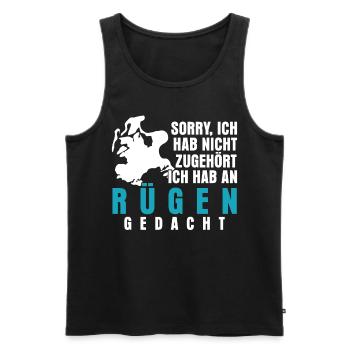 Rügen Urlaub Spruch - Männer Premium Bio Tank Top - Schwarz - Vorne - Michal (187cm)