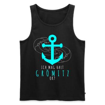 Grömitz Spruch - Männer Premium Bio Tank Top - Schwarz - Vorne - AI Model Male 178 light (178cm)