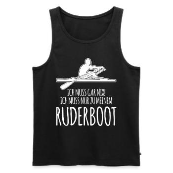 Ruderboot Rudern Ruderer Spruch - Männer Premium Bio Tank Top - Schwarz - Vorne - Michal (187cm)