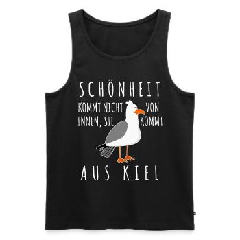 Kiel Spruch Witz Möwe - Männer Premium Bio Tank Top - Schwarz - Vorne - Michal (187cm)