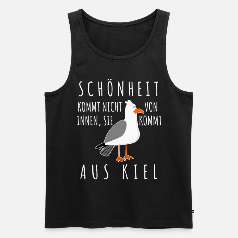 Kiel Spruch Witz Möwe - Männer Premium Bio Tank Top - Schwarz