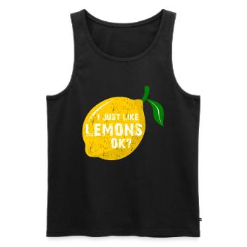Zitrone Spruch lustig - Männer Premium Bio Tank Top - Schwarz - Vorne - AI Model Male 178 light (178cm)