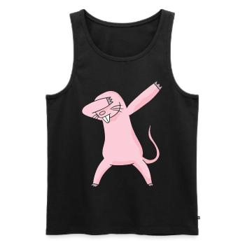 Dabbing nue moue rat Naked Mole cadeau - Débardeur bio Premium Homme - noir - Devant - AI Model Male 178 light (178cm)