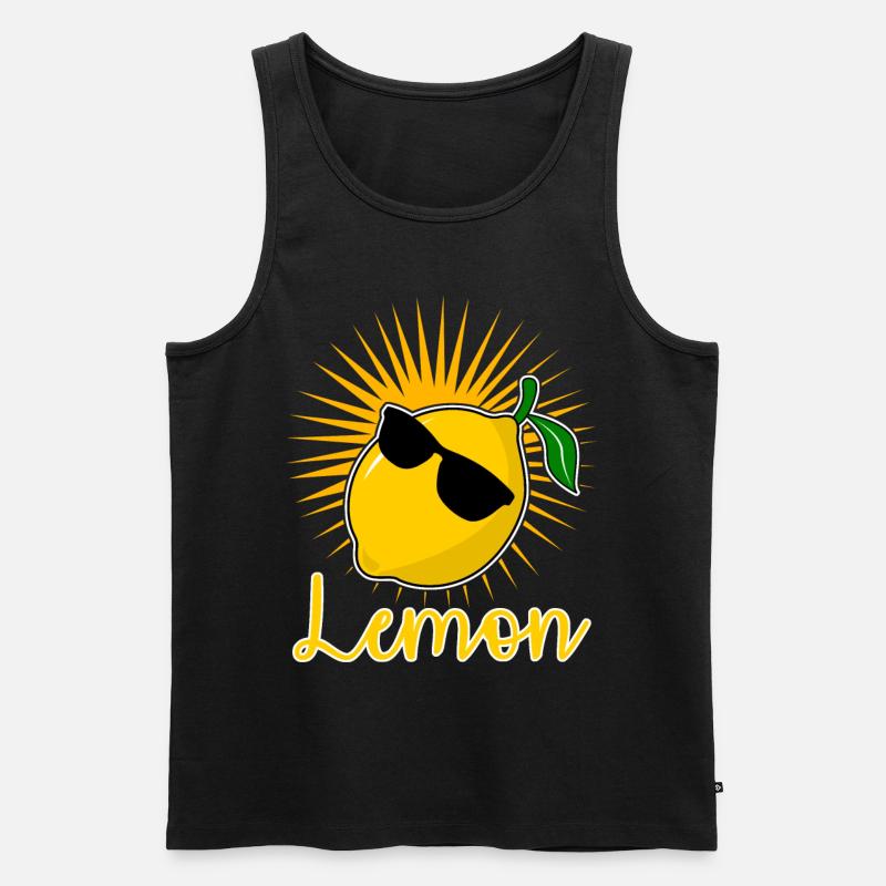 Zitrone - Männer Premium Bio Tank Top - Schwarz