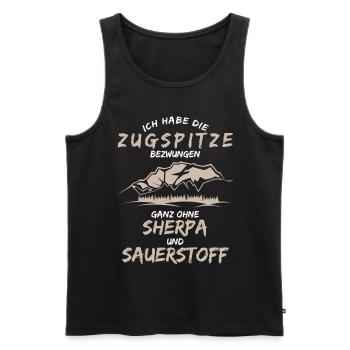Zugspitze Zugspitzbahn Spruch lustig - Männer Premium Bio Tank Top - Schwarz - Vorne - Michal (187cm)