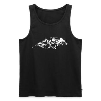 Croquis de la montagne Zugspitze - Débardeur bio Premium Homme - noir - Devant - AI Model Male 178 light (178cm)