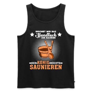 Sauna Handtuch Spruch lustig - Männer Premium Bio Tank Top - Schwarz - Vorne - AI Model Male 178 light (178cm)