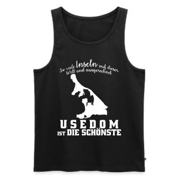 Usedom Insel Spruch - Männer Premium Bio Tank Top - Schwarz - Vorne - AI Model Male 178 light (178cm)