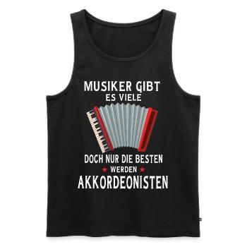 Akkordeon Steirische Ziehharmonika Geschenk - Männer Premium Bio Tank Top - Schwarz - Vorne - Michal (187cm)