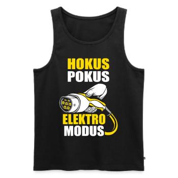 E-Auto Elektromobilität Elektroauto Geschenk - Männer Premium Bio Tank Top - Schwarz - Vorne - Michal (187cm)