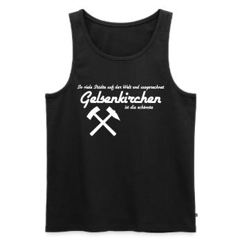 Gelsenkirchen - Schönste Stadt - Männer Premium Bio Tank Top - Schwarz - Vorne - Michal (187cm)