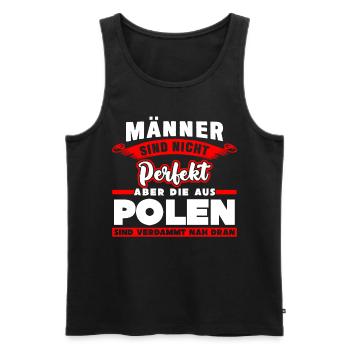 Polnisch Polska Polen Pole lustig - Männer Premium Bio Tank Top - Schwarz - Vorne - Michal (187cm)