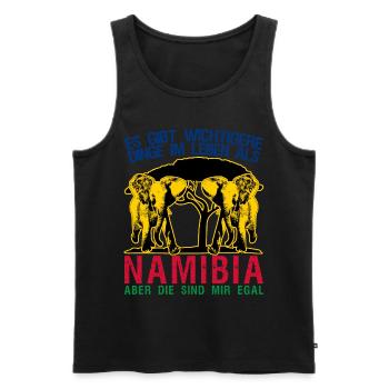 Urlaub in Namibia - Männer Premium Bio Tank Top - Schwarz - Vorne - Michal (187cm)