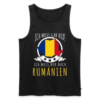 Romania Flagge Urlaub Rumänien - Männer Premium Bio Tank Top - Schwarz - Vorne - Michal (187cm)